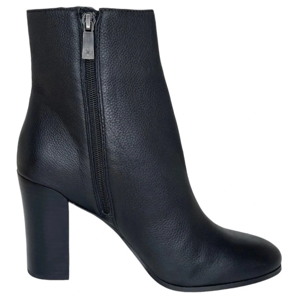 Kenneth Cole NY Justin Black Leather Womens Heeled Ankle Boots Size 10M - Picture 4 of 11